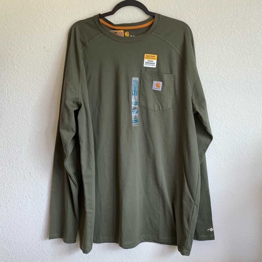 NWT Carhartt Force Cotton Longsleeve Work Tee Tall